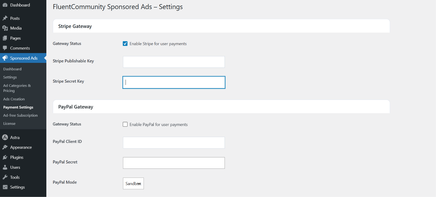 Payment Setting