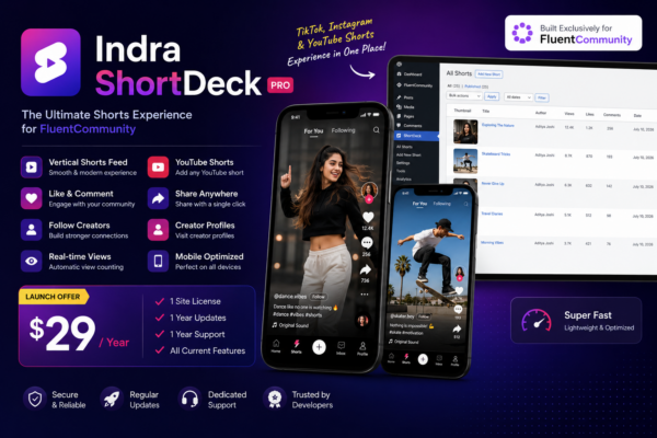 Indra ShortDeck – Vertical Shorts Feed for FluentCommunity